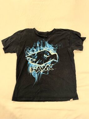 Tony Hawk Baby Black Tee with Blue Flaming Hawk Graphic